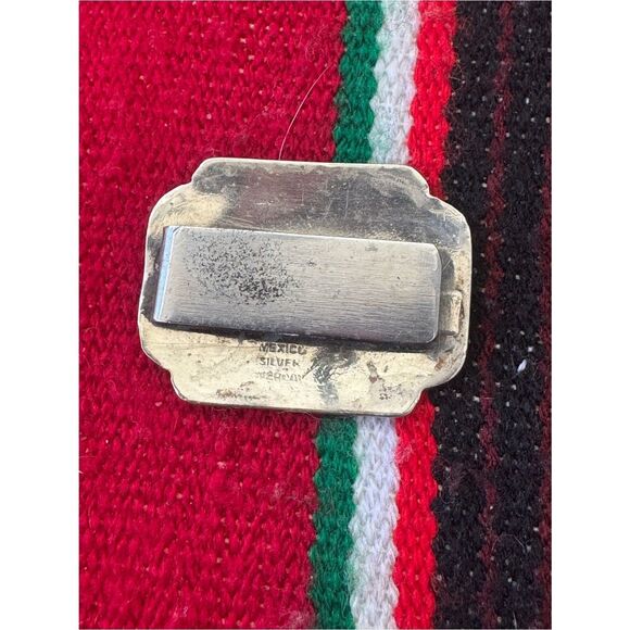 Antique Rare Welra Mexico Sterling Silver Western Floral Engraved Hat Band Clip! main image 5